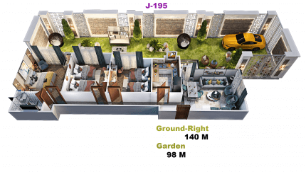 ارضي بحديقة 98م